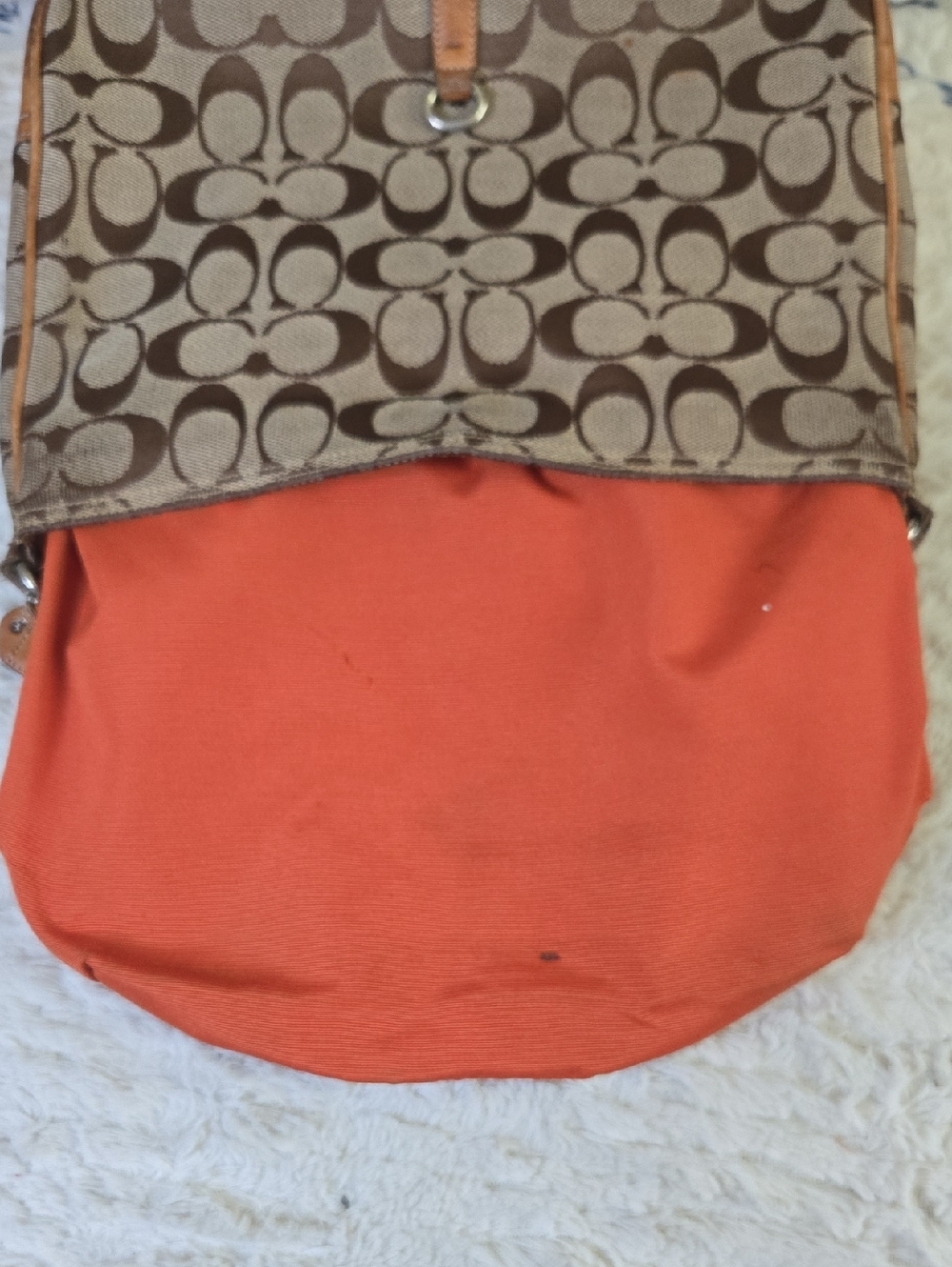 Coach Signature Clip Vintage  Canvas Shoulder Bag in Brown/Tan - Picture 11 of 12